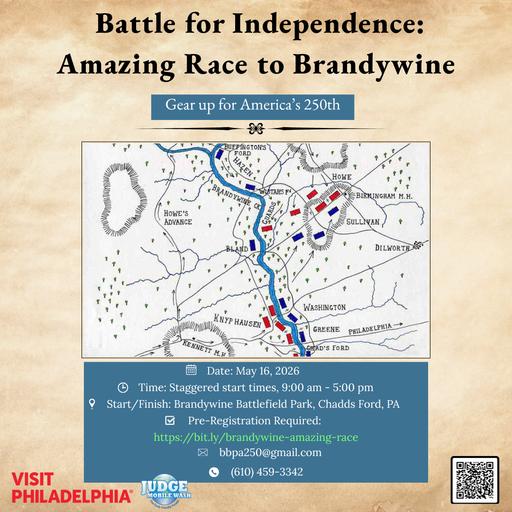 Battle for Independence: Amazing Race to Brandywine Photo of Brandywine Battlefield map