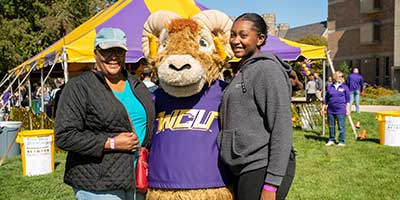 Rammy with student and parent