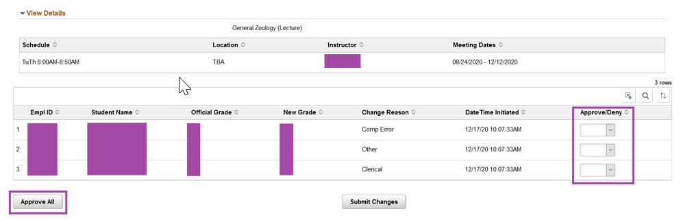 How to Approve a Change of Grade 3