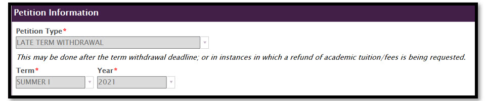 New Petition Process Advisor 6