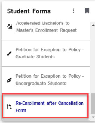 Student forms card