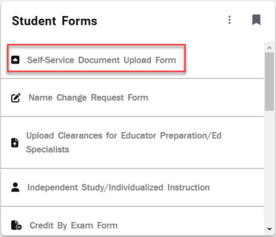 Self service document upload form