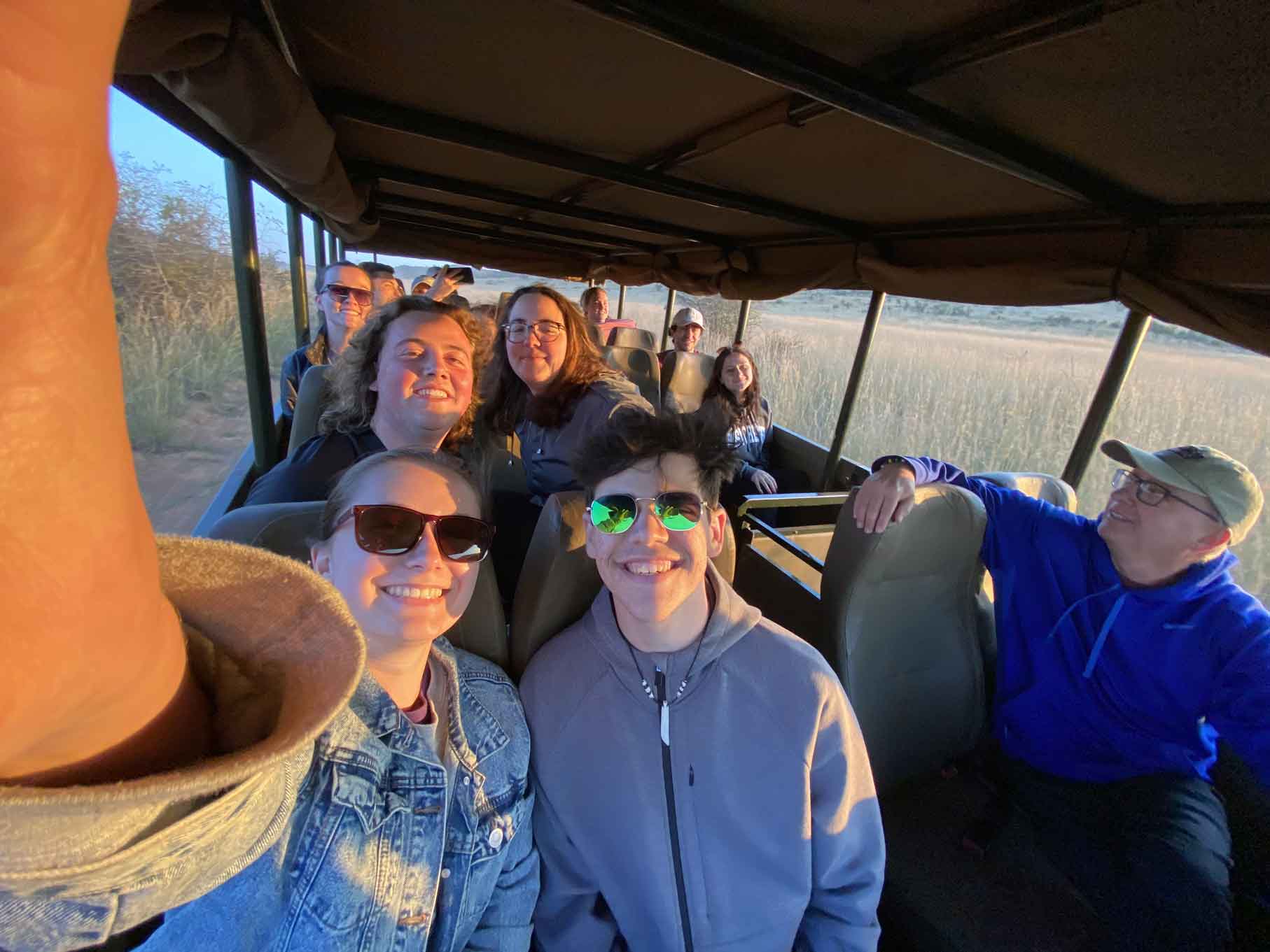 Group selfie in caravan 2