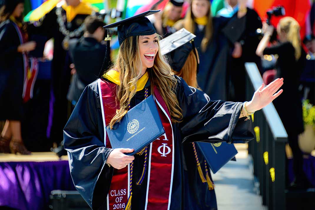 WCU Graduate Student at commencement