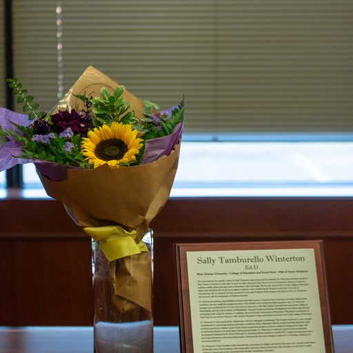 flower bouquet and plaque