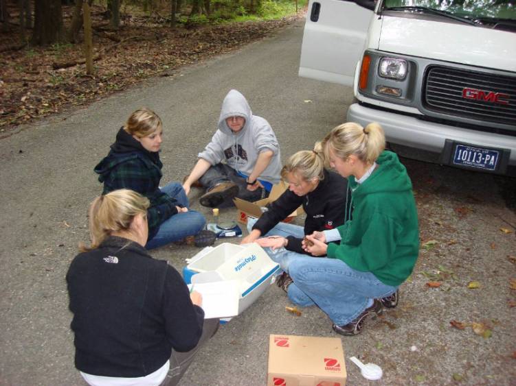 Some of Dr. Tiebout's Vertebrate Ecology students at the GNA