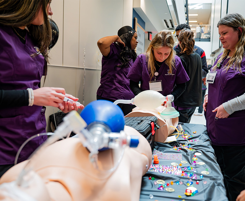 Nurses at a demonstration table