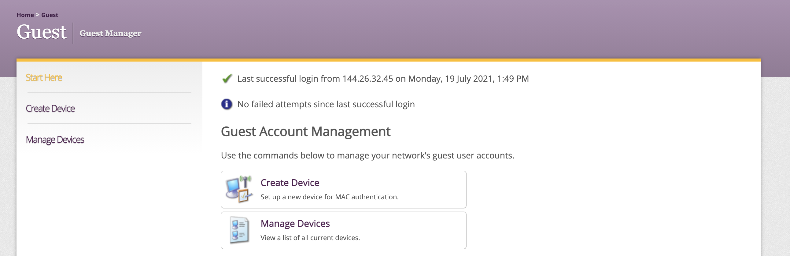 Create or Manage Devices