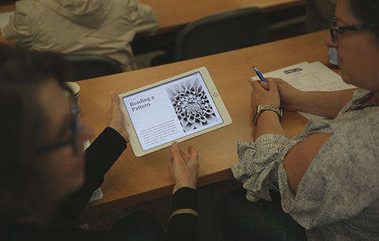 hands on training with staff using an ipad at the recap conference