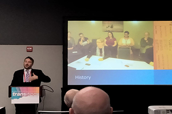 DiGiovine as President of CHAT, providing a history of the organization in Toronto
