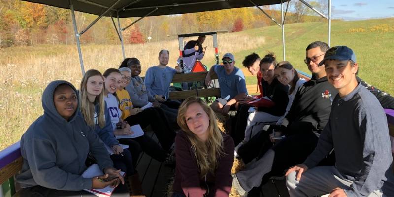 WCU Biology students learning about natural lands management at Delaware’s Mount Cuba Center.
