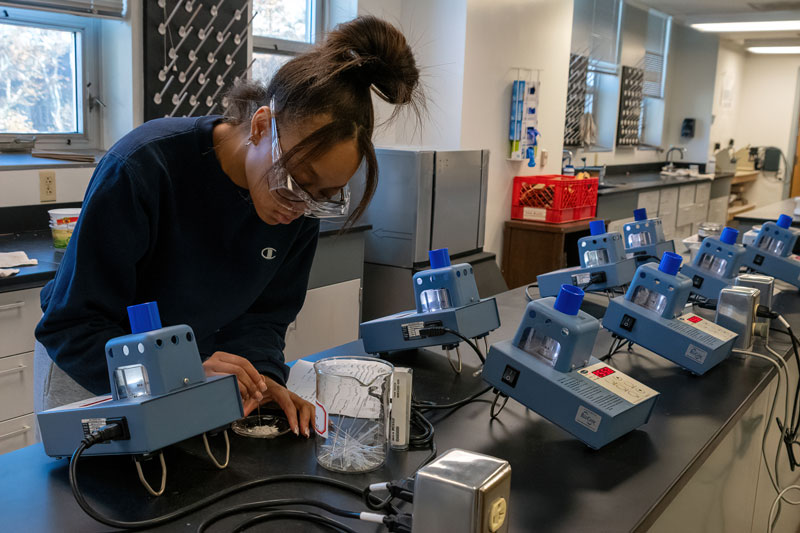 WCU Chemistry Student working in the Lab on a project