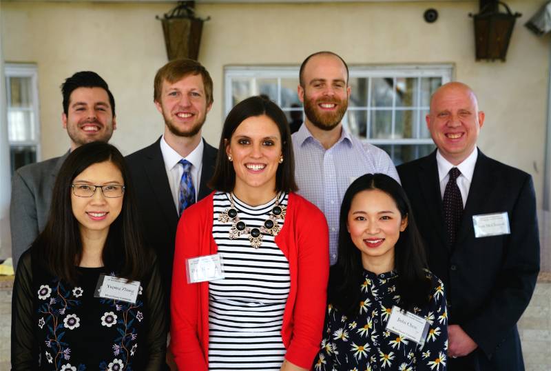 Dr. Scott McClintock with Patrick Murphy, Joseph Sobieski, Michael Pol, Yuping Zhang, Jialai Chen and Dana Heleniak, recipients of the Applied Statistics Scholarship