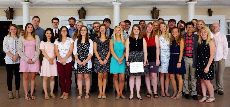 Some of the students at the 2017 Awards banquet