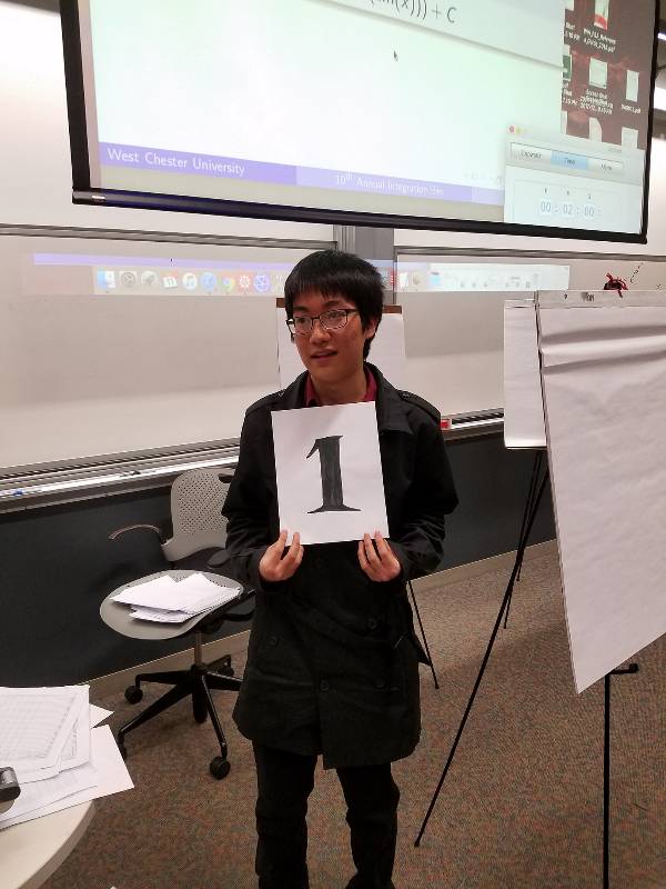 The winner of the 2018 integration bee, high school class.