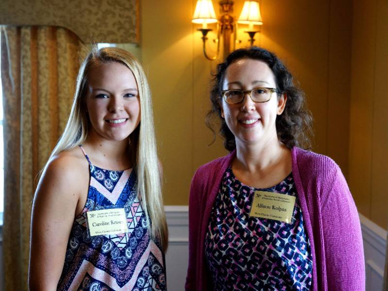 Caroline Krusen receiving her award
