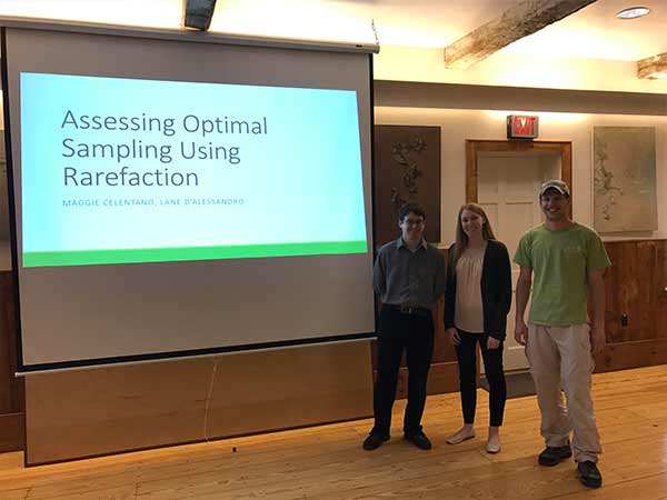 (Left to right) Lane D’Alessandro, Maggie Celentano, and Matt Wilson (Research Technician, Stroud)