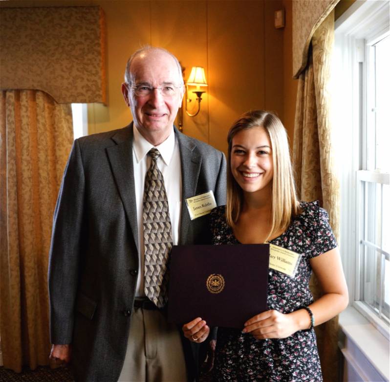 Mary Williams receiving her award