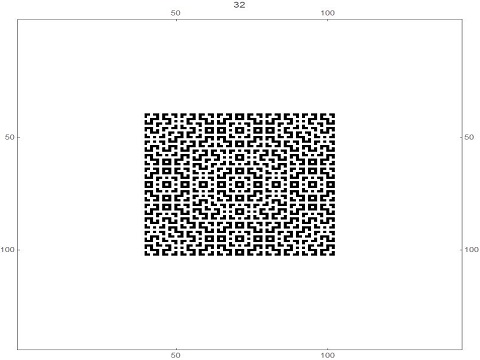 Generation 32 of the cellular automaton